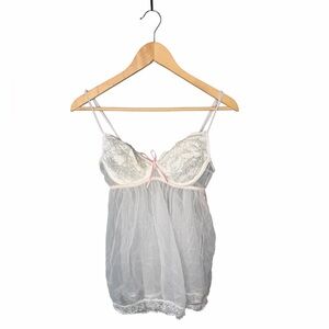 NWT Mayela Vintage Sheer Chemise With Bows